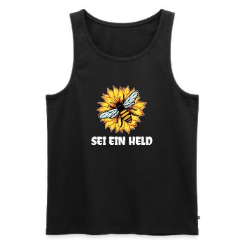 Erde Umwelt Artenschutz Statement Biene Natur - Männer Premium Bio Tank Top - Schwarz - Vorne - AI Model Male 178 light (178cm)