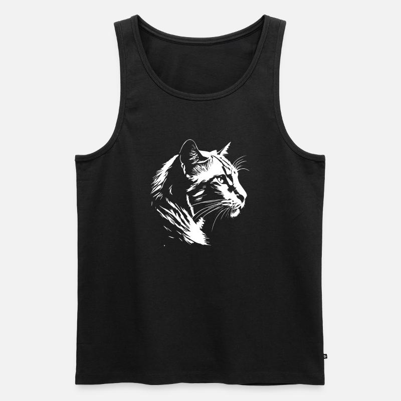 Katze 5 - Männer Premium Bio Tank Top - Schwarz