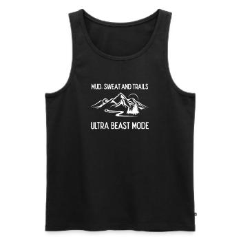 Ultra Running - Schlamm, Schweiß und Trails - Männer Premium Bio Tank Top - Schwarz - Vorne - Michal (187cm)