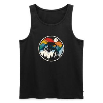 Sunrise MTB Silhouette Ride - Männer Premium Bio Tank Top - Schwarz - Vorne - AI Model Male 178 light (178cm)