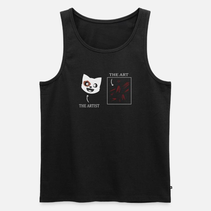 Katzen Kunst - Männer Premium Bio Tank Top - Schwarz