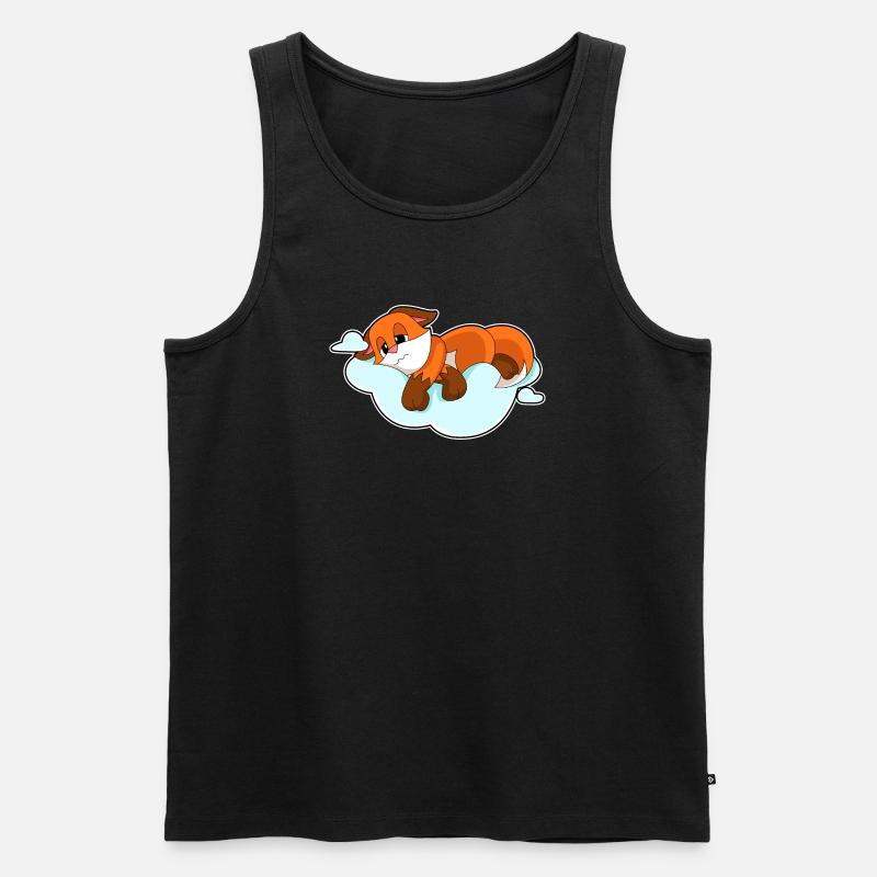 Fuchs Wolken - Männer Premium Bio Tank Top - Schwarz