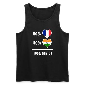 L'Inde et la France 100% génial Drapeaux Design - Débardeur bio Premium Homme - noir - Devant - AI Model Male 178 light (178cm)