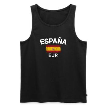 España EUR Flag Emblem - Men's Premium Organic Tank Top - black - Front - Michal (187cm)