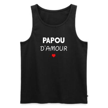 PAPOU D'AMOUR - Débardeur bio Premium Homme - noir - Devant - Michal (187cm)