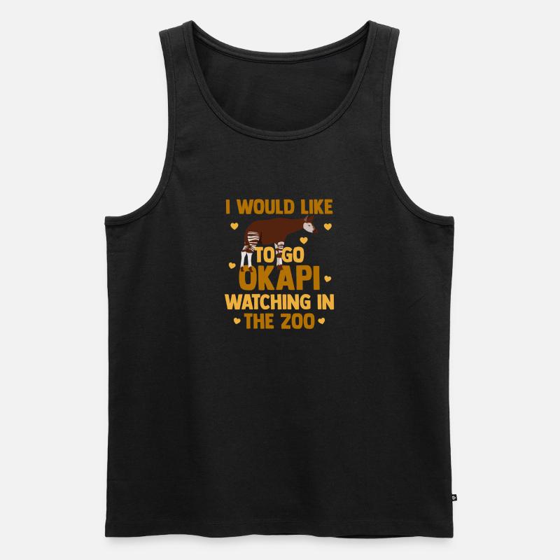 Okapi im Einklang mit der Natur - Männer Premium Bio Tank Top - Schwarz