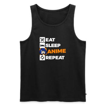 Comic Manga Anime Statement Zeichentrick Fernost - Männer Premium Bio Tank Top - Schwarz - Vorne - AI Model Male 178 light (178cm)