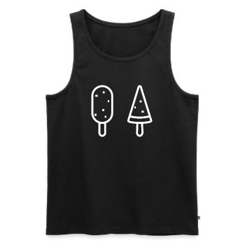 Minimalist Popsicles Duo Illustration - Men's Premium Organic Tank Top - black - Front - AI Model Male 178 light (178cm)