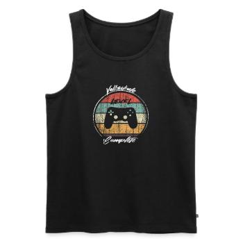 Volksschule Level Complete Gamer - Männer Premium Bio Tank Top - Schwarz - Vorne - AI Model Male 178 light (178cm)