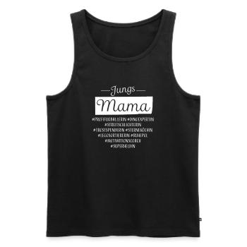 Jungs Mama Jungsmama Muttertag weiß - Männer Premium Bio Tank Top - Schwarz - Vorne - Michal (187cm)