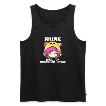 Trickfilm Comic Anime Manga Statement Zeichentrick - Männer Premium Bio Tank Top - Schwarz - Vorne - AI Model Male 178 light (178cm)
