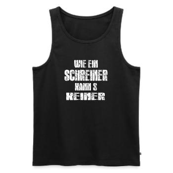 Witziger Spruch Schriftzug - Männer Premium Bio Tank Top - Schwarz - Vorne - AI Model Male 178 light (178cm)