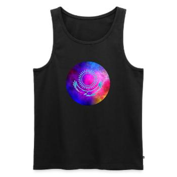 Kazakhstan Galaxy Gift - Men's Premium Organic Tank Top - black - Front - Michal (187cm)