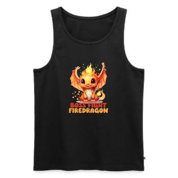 Endgegner Feuerdrache Rollenspiel Fantasymotiv - Männer Premium Bio Tank Top - Schwarz - Vorne - AI Model Male 178 light (178cm)