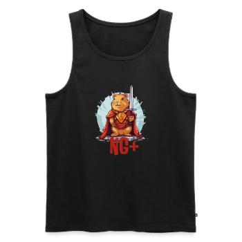 Capybara Warrior NG+ – Level Up RPG Design - Men's Premium Organic Tank Top - black - Front - AI Model Male 178 light (178cm)