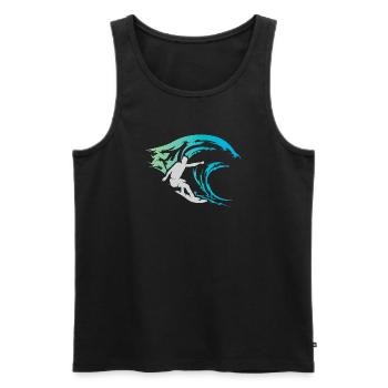 Surfer Wave Water Sea Sports Color Icon Logo - Débardeur bio Premium Homme - noir - Devant - Michal (187cm)