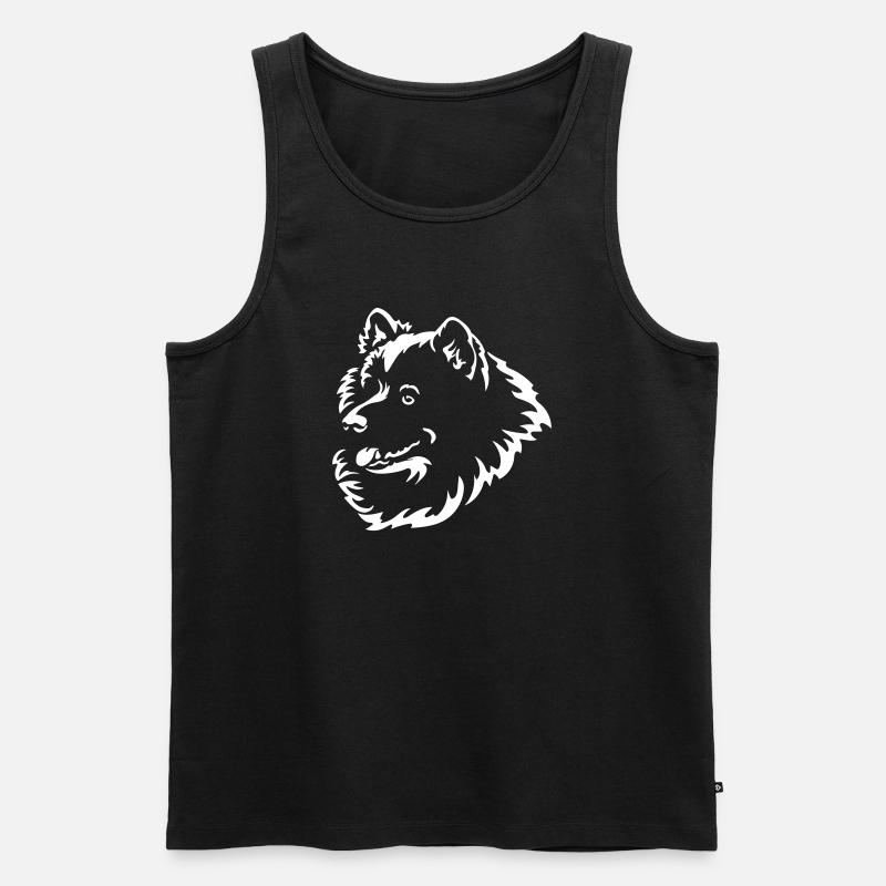 Samojede Kopf "Black Edition" - Männer Premium Bio Tank Top - Schwarz