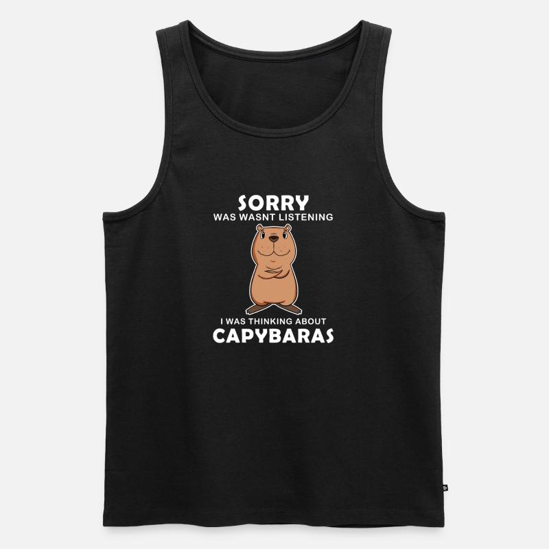 Capybara Wasserschwein Capybaras - Männer Premium Bio Tank Top - Schwarz