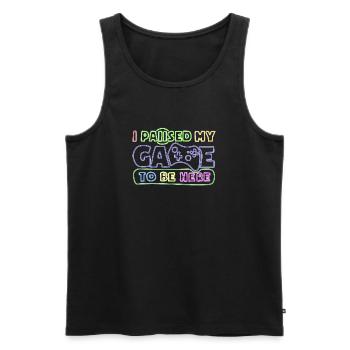 I Paused My Game To Be Here Funny Video Game - Débardeur bio Premium Homme - noir - Devant - AI Model Male 178 light (178cm)