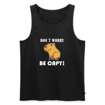 Capybara Wasserschwein Capybaras - Männer Premium Bio Tank Top - Schwarz - Vorne - AI Model Male 178 light (178cm)