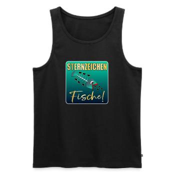 Sternzeichen Fische Geburtstag lustig - Männer Premium Bio Tank Top - Schwarz - Vorne - Michal (187cm)