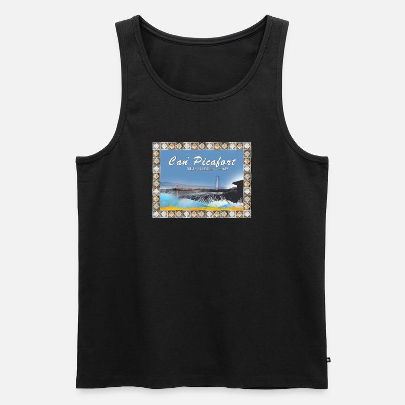 Can Picafort Küstenlandschaft - Männer Premium Bio Tank Top - Schwarz