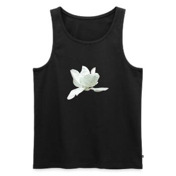 Ideen Muttertag, Magnolie seitlich - Männer Premium Bio Tank Top - Schwarz - Vorne - AI Model Male 178 light (178cm)