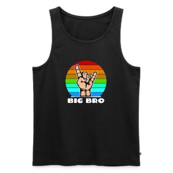 Großer Bruder Bruderherz Cooler Spruch Bro - Männer Premium Bio Tank Top - Schwarz - Vorne - Michal (187cm)