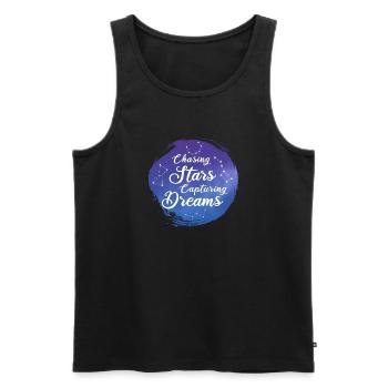 Hunting Stars Catching Dreams - Men's Premium Organic Tank Top - black - Front - AI Model Male 178 light (178cm)