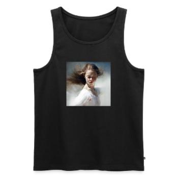 Frauenmalerei 01 - Männer Premium Bio Tank Top - Schwarz - Vorne - AI Model Male 178 light (178cm)
