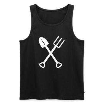 Gardener Tools Garden Spade Shovel Rake - Men's Premium Organic Tank Top - black - Front - AI Model Male 178 light (178cm)