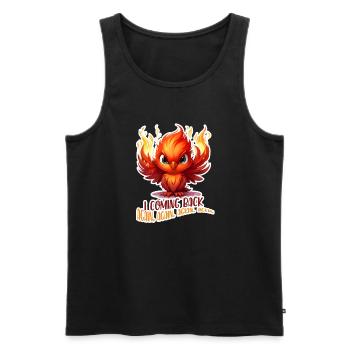 Cartoon Phönix Come Back Again Shirt - Männer Premium Bio Tank Top - Schwarz - Vorne - AI Model Male 178 light (178cm)