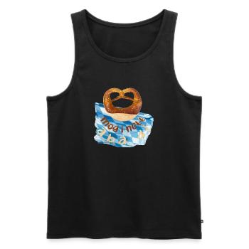 Wiesen Brezel - Männer Premium Bio Tank Top - Schwarz - Vorne - AI Model Male 178 light (178cm)