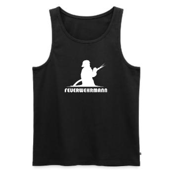 feuerwehrmann schlauch icon Feuerwehr Symbol Logo - Männer Premium Bio Tank Top - Schwarz - Vorne - AI Model Male 178 light (178cm)