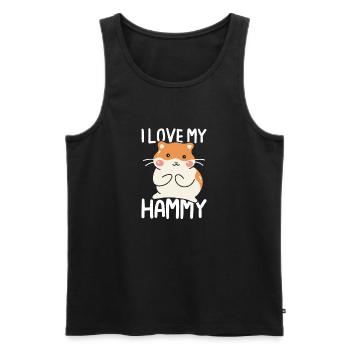 I love my hammy - Männer Premium Bio Tank Top - Schwarz - Vorne - AI Model Male 178 light (178cm)