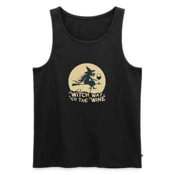 Witch Way to the Wine - Men's Premium Organic Tank Top - black - Front - AI Model Male 178 light (178cm)