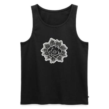 Die Schönheit und der Charme einer einfarbigen Blume - Männer Premium Bio Tank Top - Schwarz - Vorne - AI Model Male 178 light (178cm)