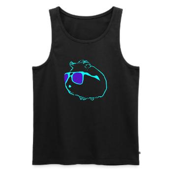 Cooles Meerschwein - Männer Premium Bio Tank Top - Schwarz - Vorne - Michal (187cm)