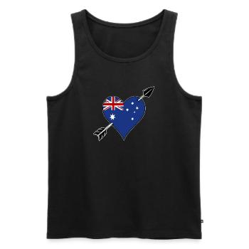 Drapeau australien coeur amoureux - Débardeur bio Premium Homme - noir - Devant - Michal (187cm)