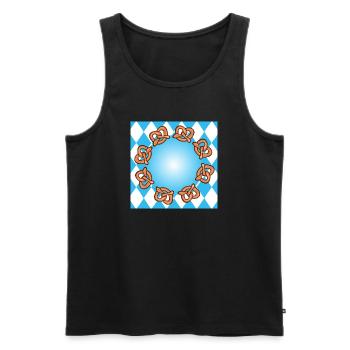 VOLKSFEST DEUTSCHLAND BAYERN BRETZEL BREZEL - Männer Premium Bio Tank Top - Schwarz - Vorne - Michal (187cm)