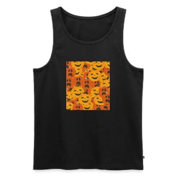 Citrouilles effrayantes motif d’Halloween - Débardeur bio Premium Homme - noir - Devant - AI Model Male 178 light (178cm)