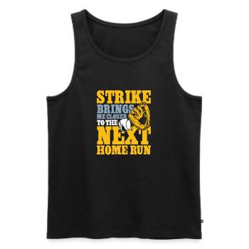 Strike brings me closer to the next home run - Männer Premium Bio Tank Top - Schwarz - Vorne - Michal (187cm)