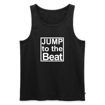 Jump to the Beat - Männer Premium Bio Tank Top - Schwarz - Vorne - AI Model Male 178 light (178cm)