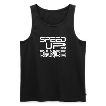 Speed up and Dance - Männer Premium Bio Tank Top - Schwarz - Vorne - AI Model Male 178 light (178cm)