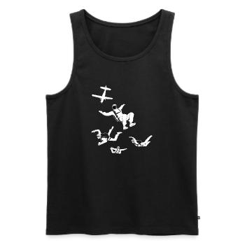 Fallschirmspringer, Sky diving - Männer Premium Bio Tank Top - Schwarz - Vorne - Michal (187cm)
