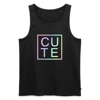 CUTE Pastel Gradient Letters - Men's Premium Organic Tank Top - black - Front - Michal (187cm)