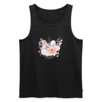 Composition of water lilies and hydrangea flowers - Men's Premium Organic Tank Top - black - Front - Michal (187cm)