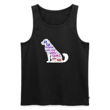 Dog Pets Statement Animal préféré - Débardeur bio Premium Homme - noir - Devant - Michal (187cm)