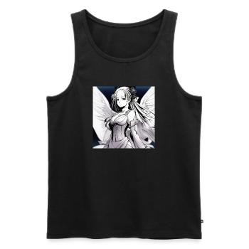 Engelfigur im Noir-Kontrast - Männer Premium Bio Tank Top - Schwarz - Vorne - AI Model Male 178 light (178cm)