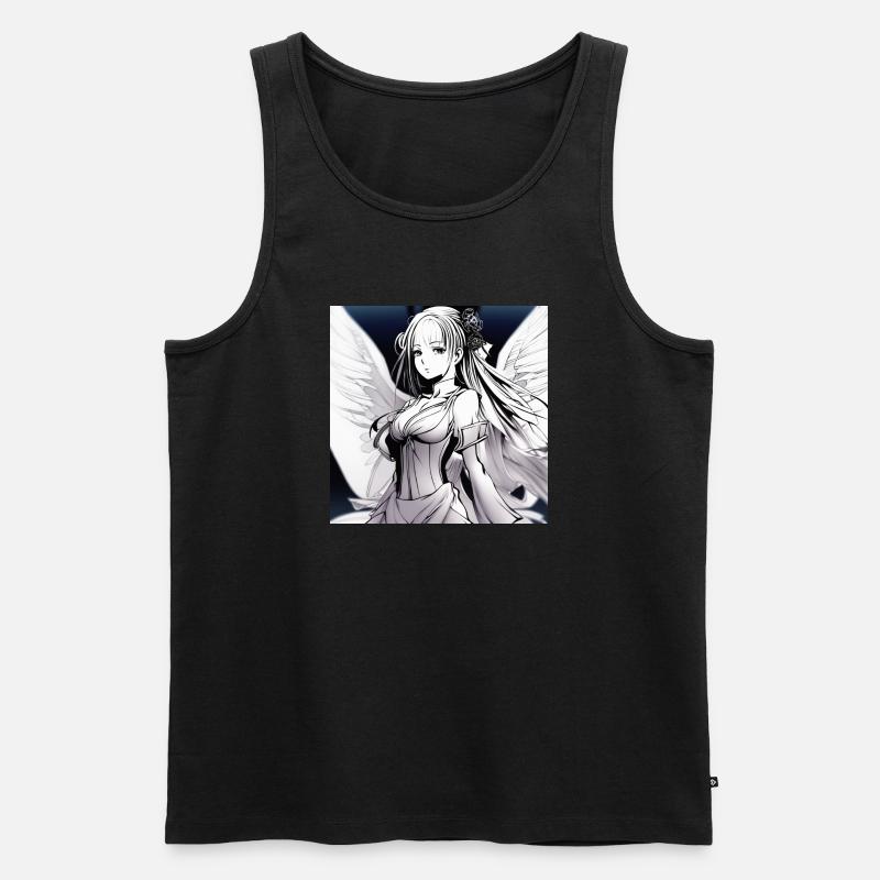 Engelfigur im Noir-Kontrast - Männer Premium Bio Tank Top - Schwarz